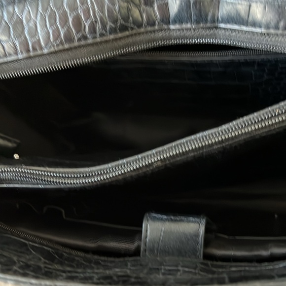 Be’is Black Croc Embossed Ultimate Work tote Travel Trolley Sleeve - Picture 5 of 13